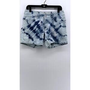 JUST JEANS Women's Blue-White Denim Tie-Dye Shorts SZ 9